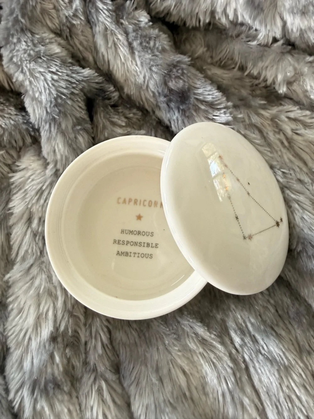 Fringe Studio Capricorn Trinket Dish - Cream Ceramic